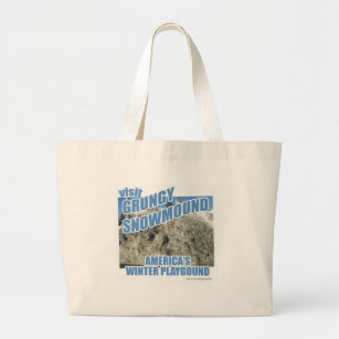 Grungy Snowmound Parody Tourism Humor Large Tote Bag