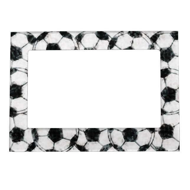 GRUNGY SOCCER BALLS MAGNETIC PHOTO FRAME (Front)