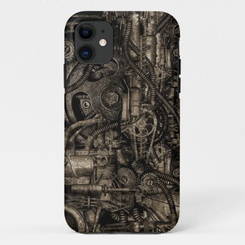 Grungy Steampunk Machinery Iphone 11 Case by TechShop at Zazzle