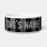 Grungy striped pattern bowl<br><div class="desc">A cool dog food dish with a grungy cool black and gray striped pattern on it. Add your pet's name to it.</div>