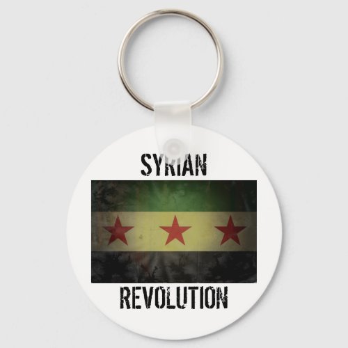 Grungy Syria Flag Syrian Revolution Keychain