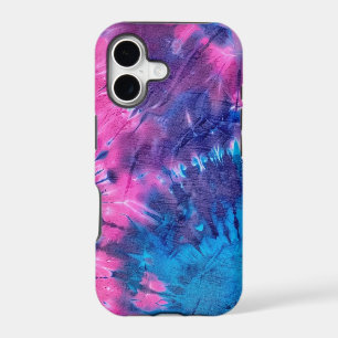 Grungy Textured Pink Blue Purple Tie Dye iPhone 17 Case