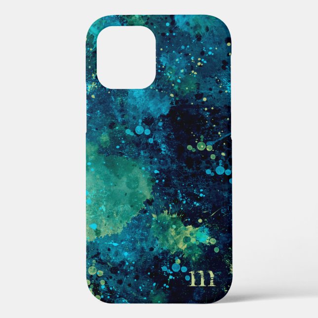 Grungy Turquoise and Yellow Case-Mate iPhone Case (Back)