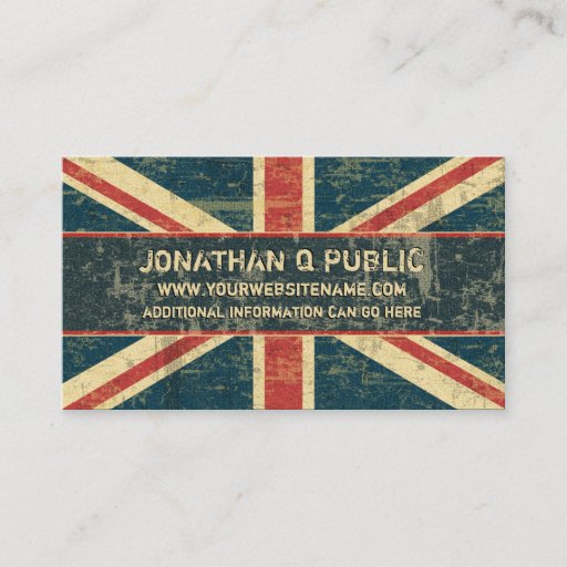 Customizable Grungy Union Jack Business Cards