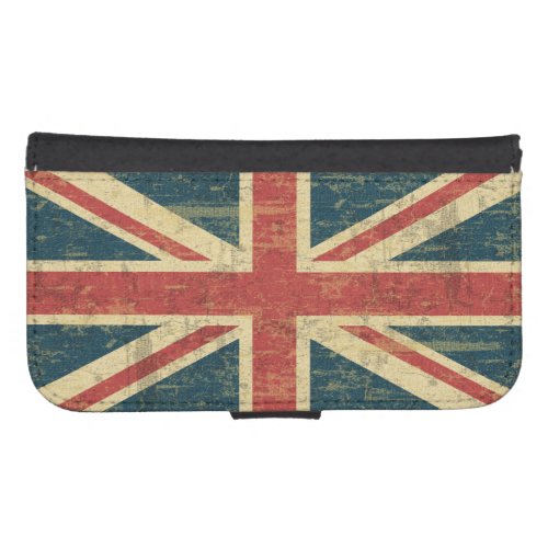 Grungy Union Jack Flag of UK Galaxy S4 Wallet Case