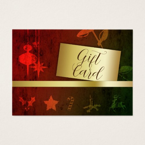 Grungy Vintage Gold Christmas Gift Certificate