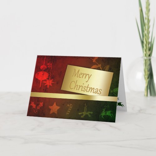 Grungy Vintage Gold Christmas Holiday Card