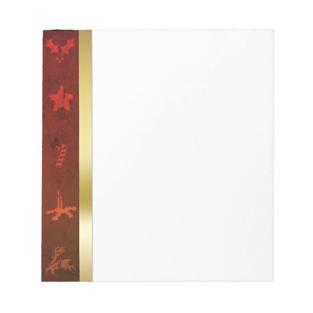 Grungy Vintage Gold Christmas Notepad (Front)