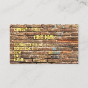 Grungy Wall Business Card by sergioyio at Zazzle