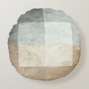 grungy watercolor-like graphic abstract round pillow
