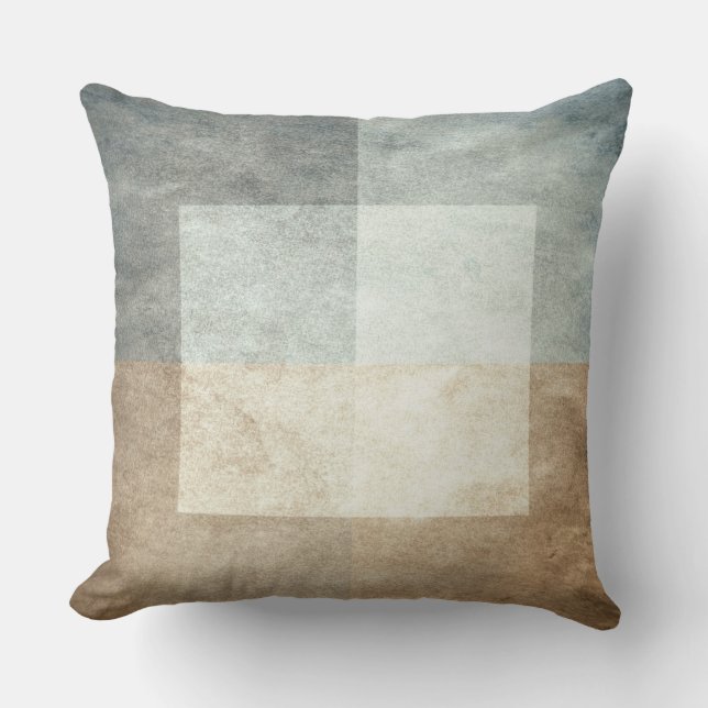 grungy watercolor-like graphic abstract throw pillow (Front)
