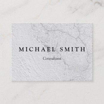 Grungy White Stucco Wall Background Business Card by lazytextures at Zazzle