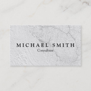 Grungy white stucco wall background business card