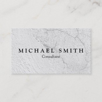 Grungy White Stucco Wall Background Business Card by lazytextures at Zazzle