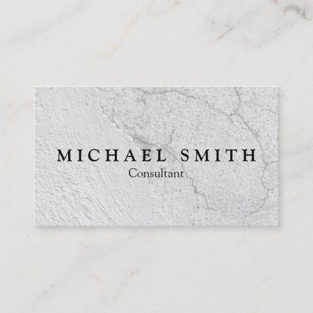 Grungy White Stucco Wall Background Business Card