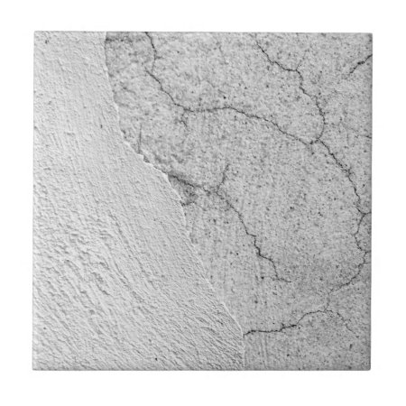 Grungy White Stucco Wall Background Ceramic Tile