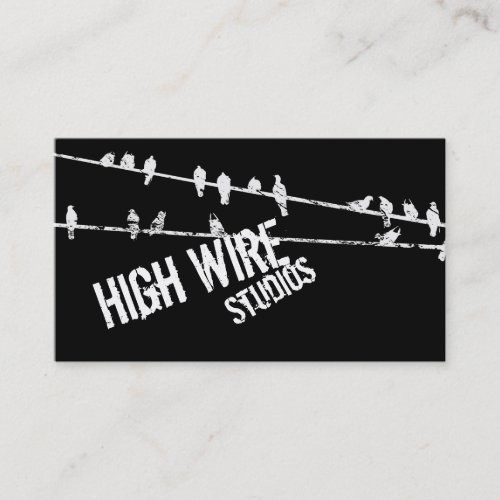 Grungy Wire  Birds Business Card