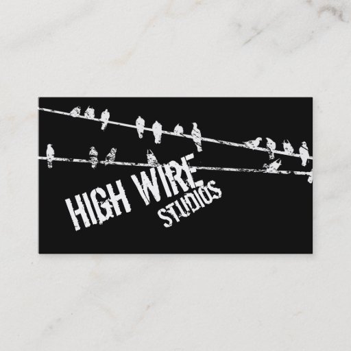 Customizable Grungy Wire &amp; Birds Business Cards