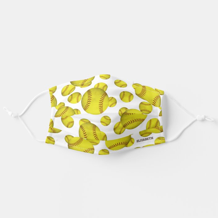 Download Grungy Yellow Softballs Personalized Girls Sports Adult Cloth Face Mask Zazzle Com Yellowimages Mockups