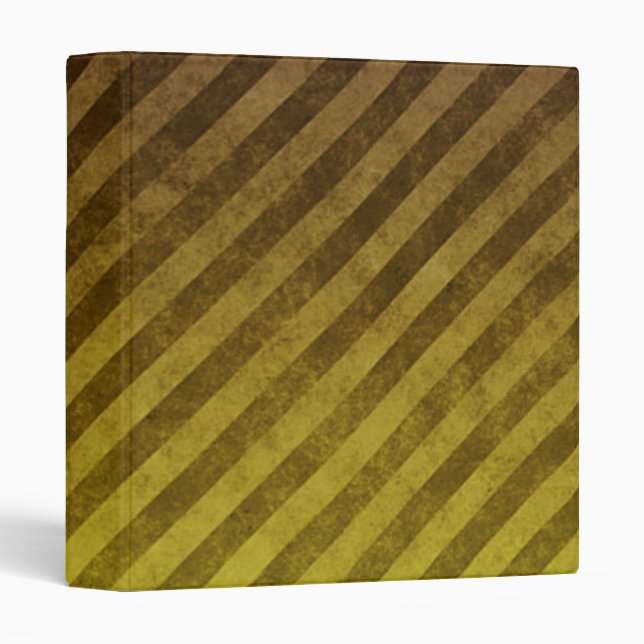 Grungy Yellow Stripes 3 Ring Binder (Front/Spine)