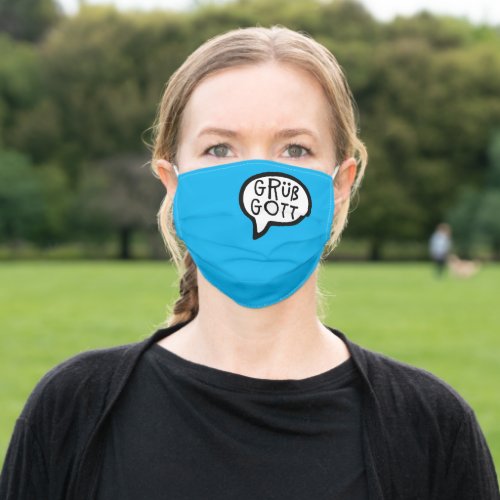 Gr Gott Hello Bavarian Austria Speech Bubble Adult Cloth Face Mask