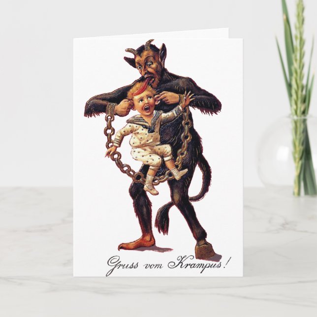 Gruss vom (Greetings From) Krampus Holiday Card (Front)
