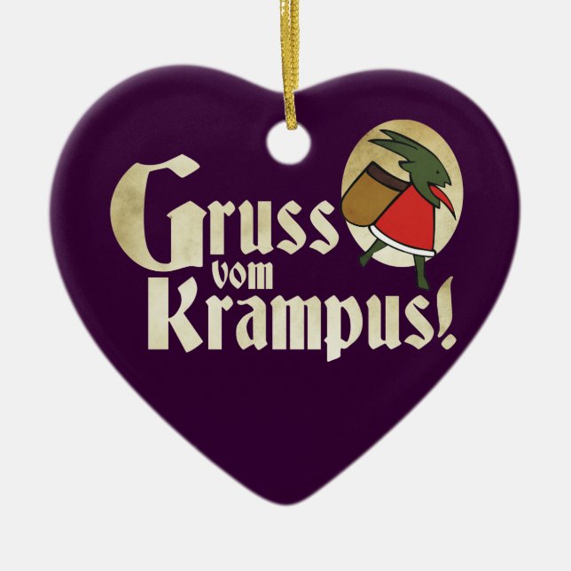 Gruss Vom Krampus Ceramic Ornament (Front)
