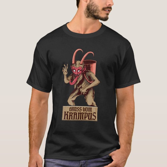 Gruss Vom Krampus Evil Merry Krampus Christmas Dem T-Shirt (Front)