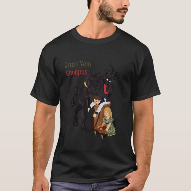 Gruss Vom Krampus Germanic Christmas Demon T-Shirt (Front)