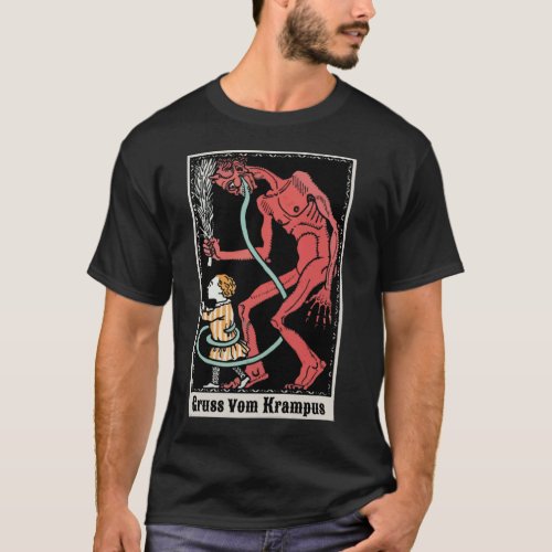 Gruss Vom Krampus Greetings From Christmas Demon 5 T_Shirt