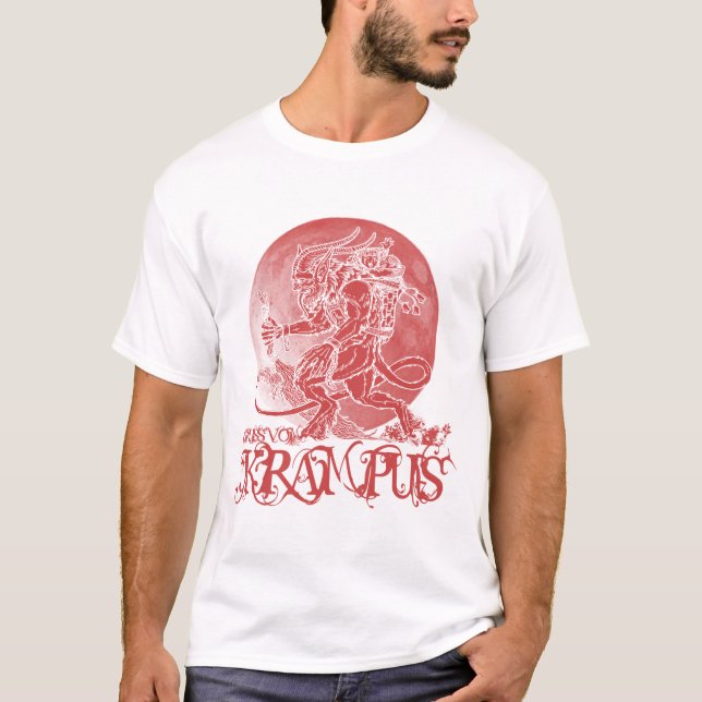 Gruss vom krampus merry christmas t demon xmas T-Shirt (Front)