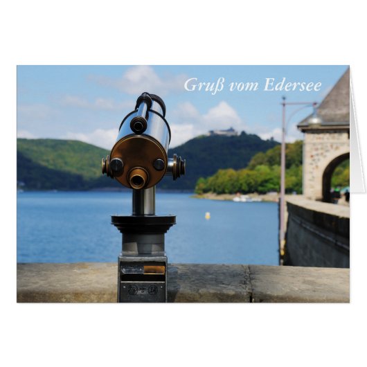 Grußkarte Edersee mit Fernrohr (Front Horizontal)