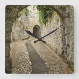 Gry Cobblestone street, France Square Wall Clock
