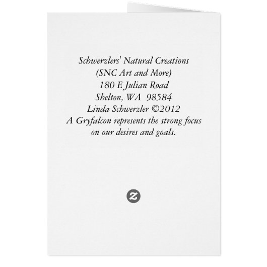 Gryfalcon - Frameable Art Card (Back)