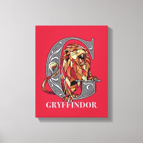 GRYFFINDOR Crosshatched Emblem Canvas Print