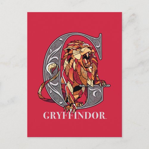GRYFFINDOR Crosshatched Emblem Invitation Postcard