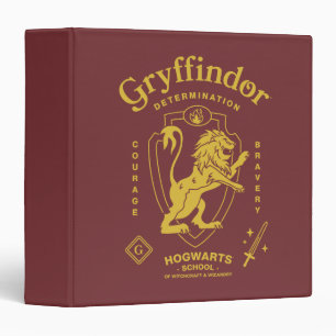 GRYFFINDOR™ Determination Courage Bravery Crest 3 Ring Binder