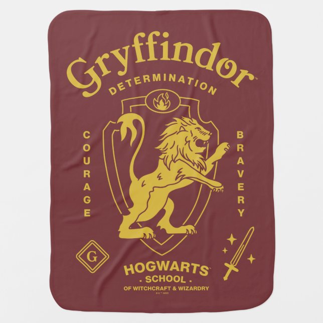 GRYFFINDOR™ Determination Courage Bravery Crest Baby Blanket (Front)