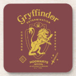 GRYFFINDOR™ Determination Courage Bravery Crest Beverage Coaster<br><div class="desc">Show your house pride with this bold Gryffindor™ crest design, celebrating the values that define the bravest of witches and wizards. Featuring the iconic lion standing proudly before a shield, this striking artwork highlights Gryffindor’s core traits — Courage, Determination, and Bravery — in a powerful, vintage-inspired layout. The rich house...</div>