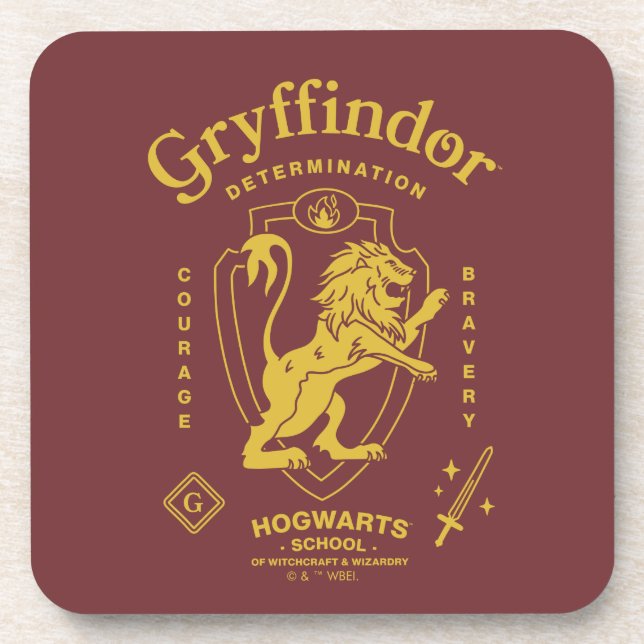 GRYFFINDOR™ Determination Courage Bravery Crest Beverage Coaster (Front)