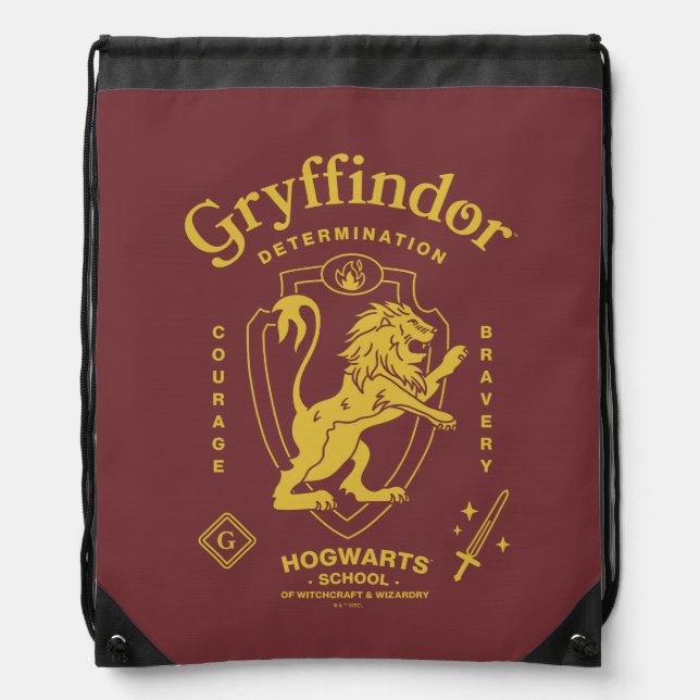 GRYFFINDOR™ Determination Courage Bravery Crest Drawstring Bag (Front)