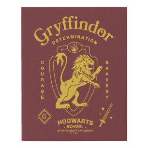 GRYFFINDOR™ Determination Courage Bravery Crest Faux Canvas Print