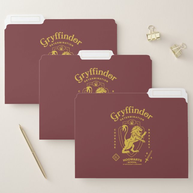 GRYFFINDOR™ Determination Courage Bravery Crest File Folder (Set)