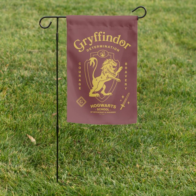 GRYFFINDOR™ Determination Courage Bravery Crest Garden Flag (In SItu)