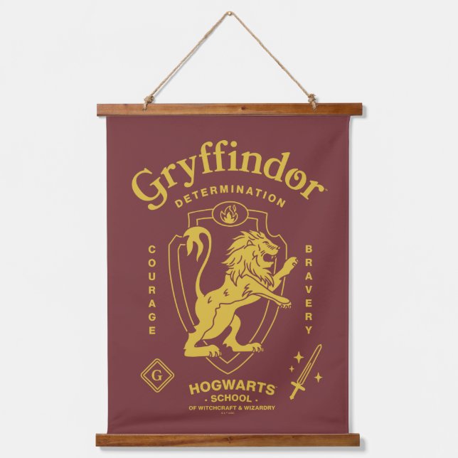 GRYFFINDOR™ Determination Courage Bravery Crest Hanging Tapestry (Front)