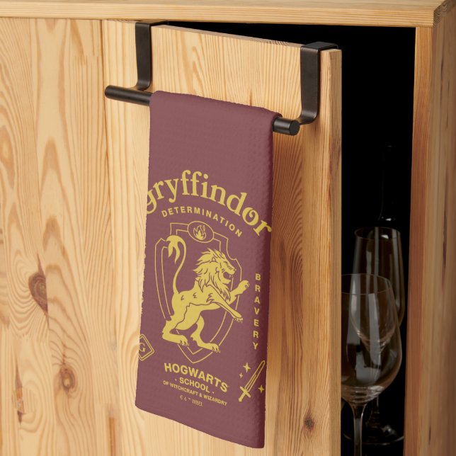 GRYFFINDOR™ Determination Courage Bravery Crest Kitchen Towel (Thirds Fold)