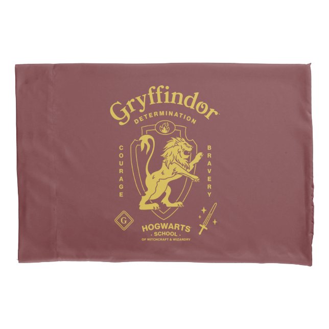GRYFFINDOR™ Determination Courage Bravery Crest Pillow Case (Front)