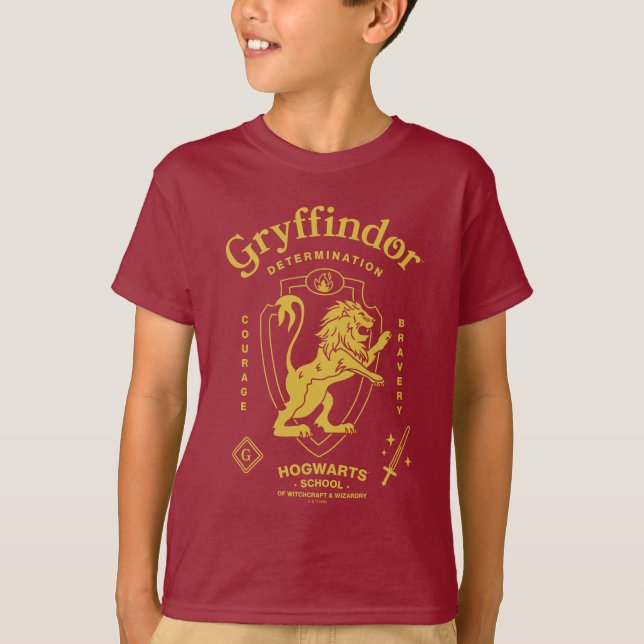 GRYFFINDOR™ Determination Courage Bravery Crest T-Shirt (Front)