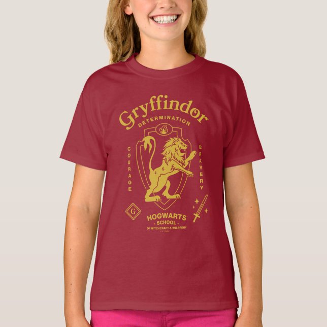 GRYFFINDOR™ Determination Courage Bravery Crest T-Shirt (Front)