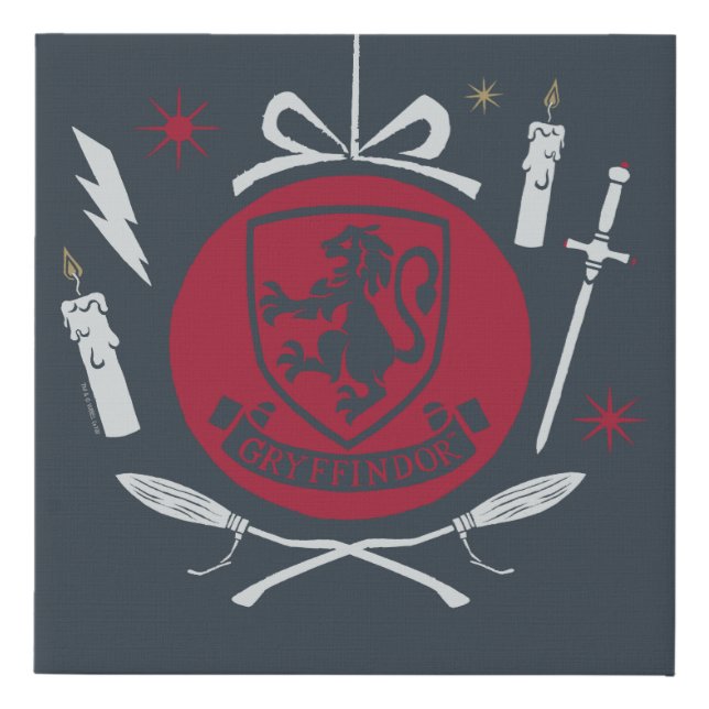 GRYFFINDOR™ Holiday Bauble Graphic Faux Canvas Print (Front)